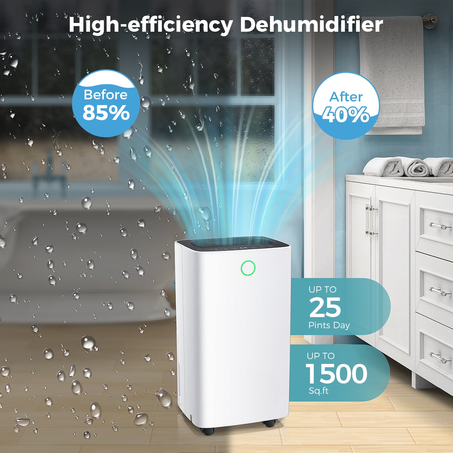 ZAFRO Dehumidifier for Bathroom & Basement & Bedroom & Room with