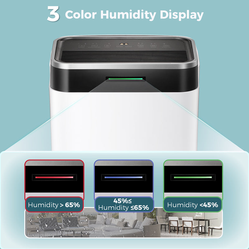 ZAFRO 45 Pints Dehumidifier for Home/Basement/Large Room with Drain Hose