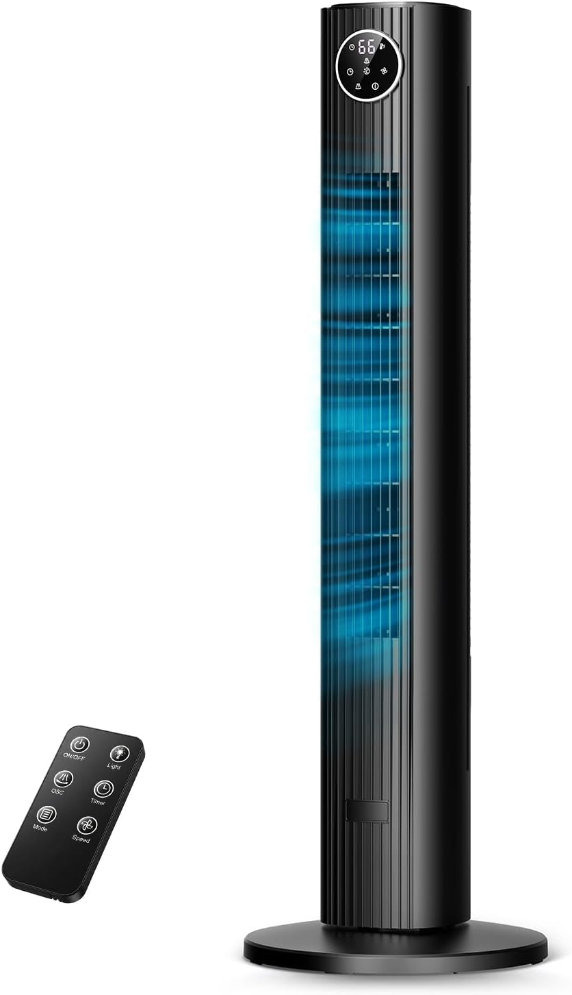 ZAFRO 36-Inch Oscillating Tower Fan with 4 Modes, 3 Speeds & 12H Timer
