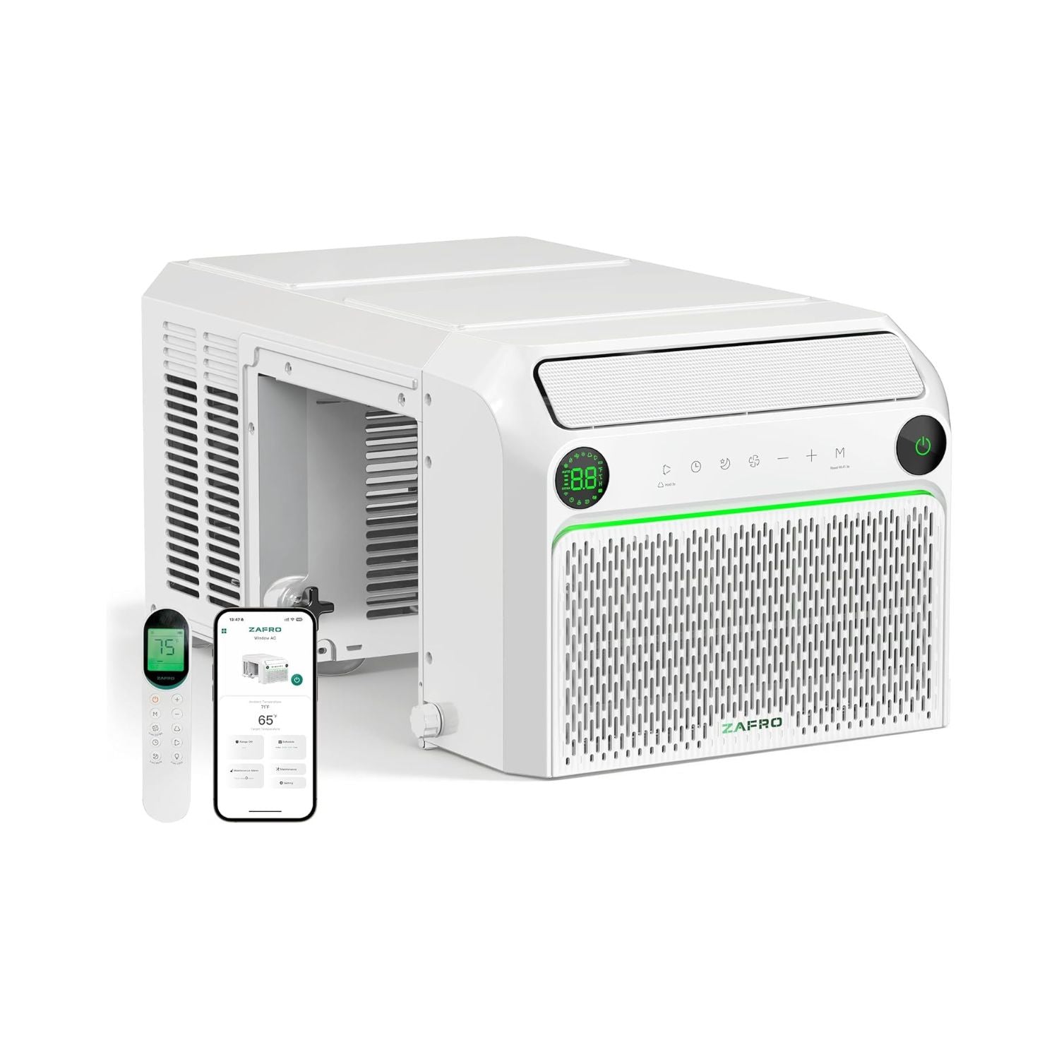 ZAFRO 12,000 BTU U-Shaped Smart Inverter Window Air Conditioner Cools Up To 550 sq. ft.