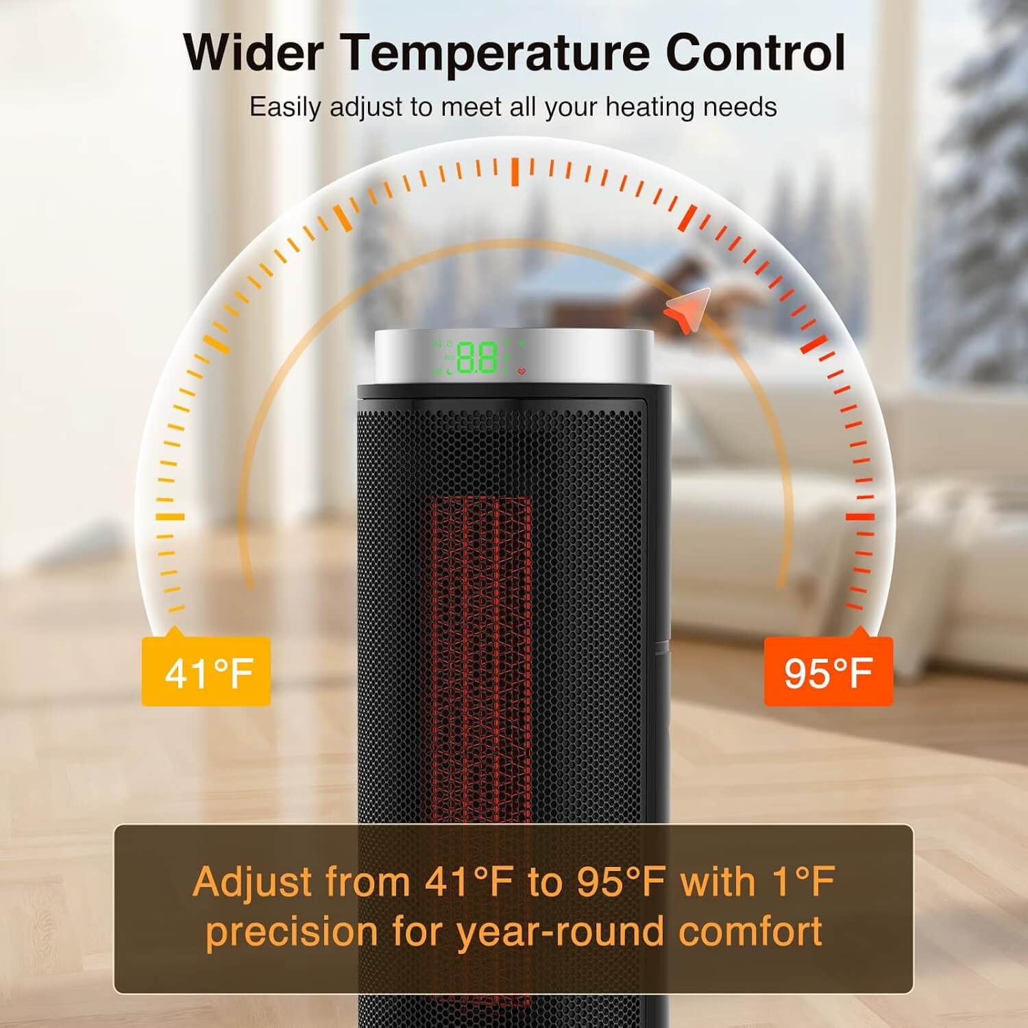 ZAFRO Tower Electric Space Heater with Thermostat