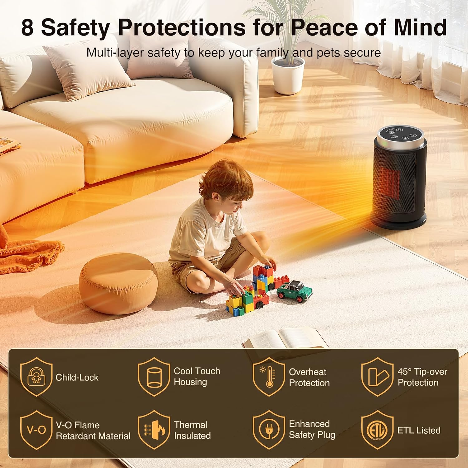 ZAFRO Tower Electric Space Heater with Thermostat