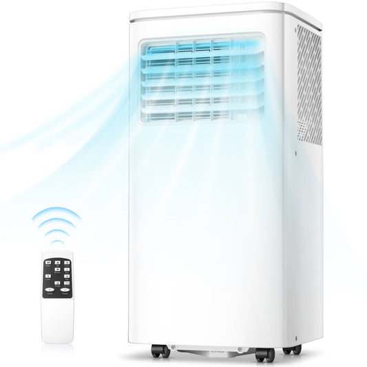 ZAFRO 8,000 BTU Portable Air Conditioners, Portable AC with Dehumidifier/Fan/Sleep Modes, 24Hrs Timer/Remote/Digital Display/Installation Kits/Energy-saving/Cool Room up to 350 Sq.ft, White