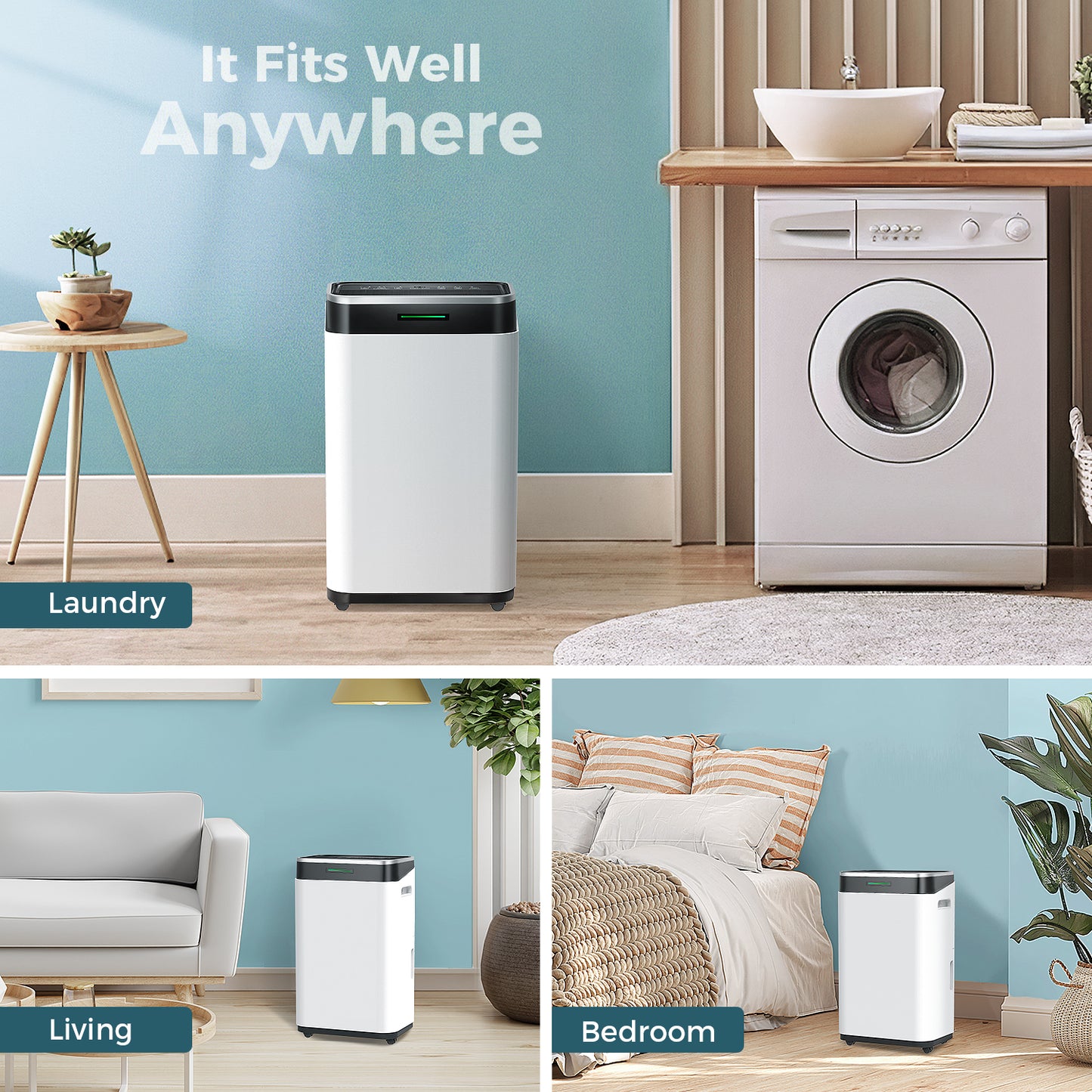 ZAFRO 45 Pints Dehumidifier for Home/Basement/Large Room with Drain Hose