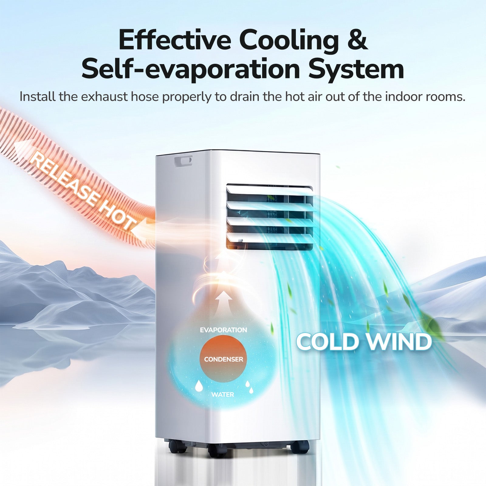 ZAFRO 10,000 BTU (6,000 BTU SACC) Portable Air Conditioner Cools Up To 300 sq. ft.