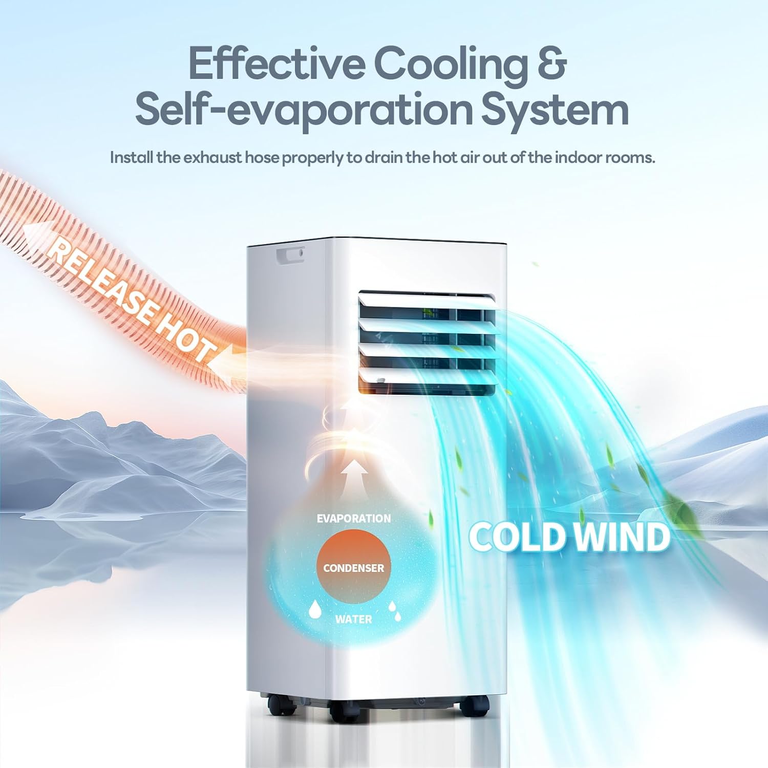 ZAFRO 10,000 BTU (6,000 BTU SACC) Portable Air Conditioner Cools Up To 300 sq. ft.