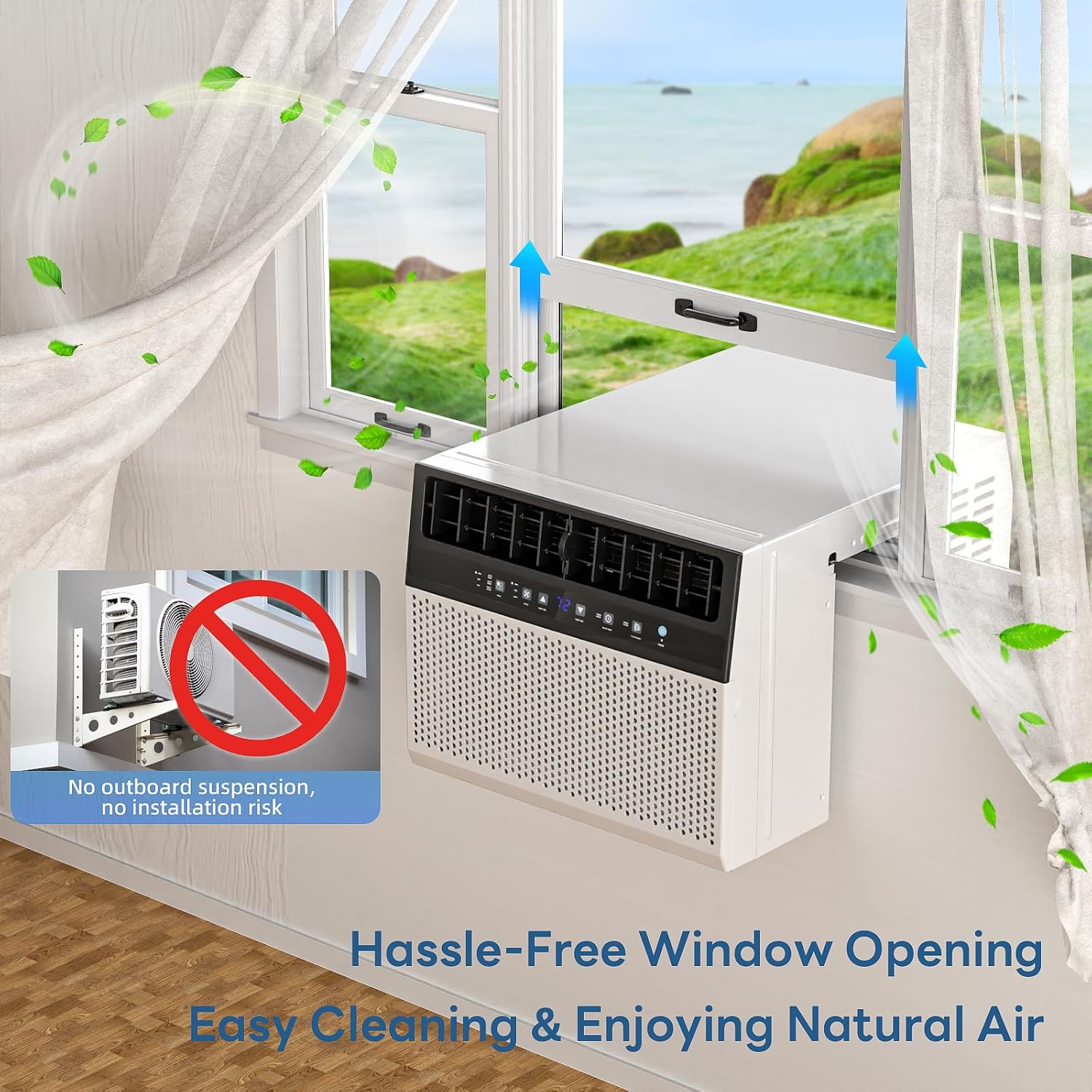 ZAFRO 10,000 BTU U-Shaped Window Air Conditioner Cools Up To 450 Sq. ft.