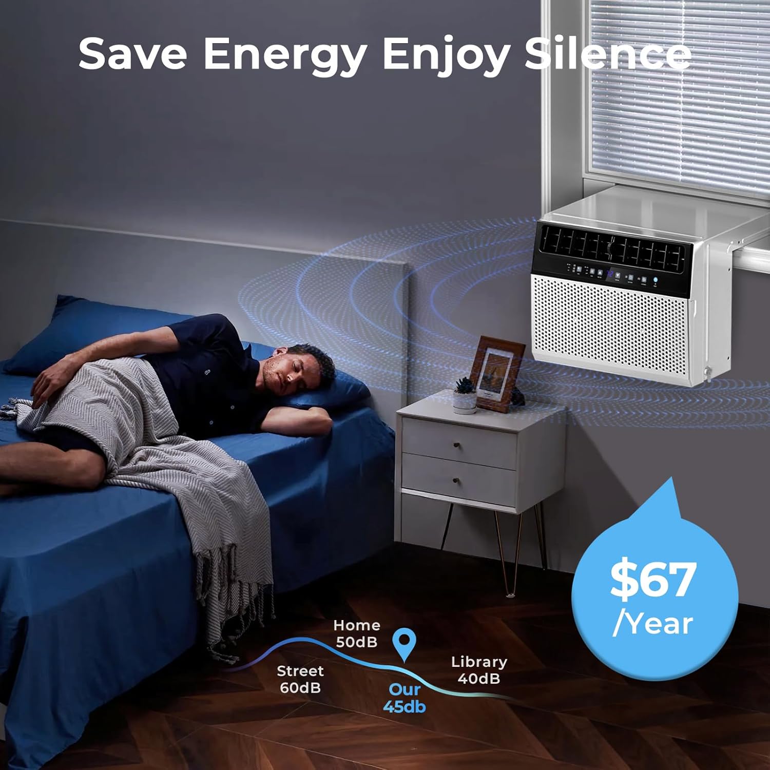 ZAFRO 12,000 BTU U-Shaped Window Air Conditioner Cools Up To 550 Sq. ft.