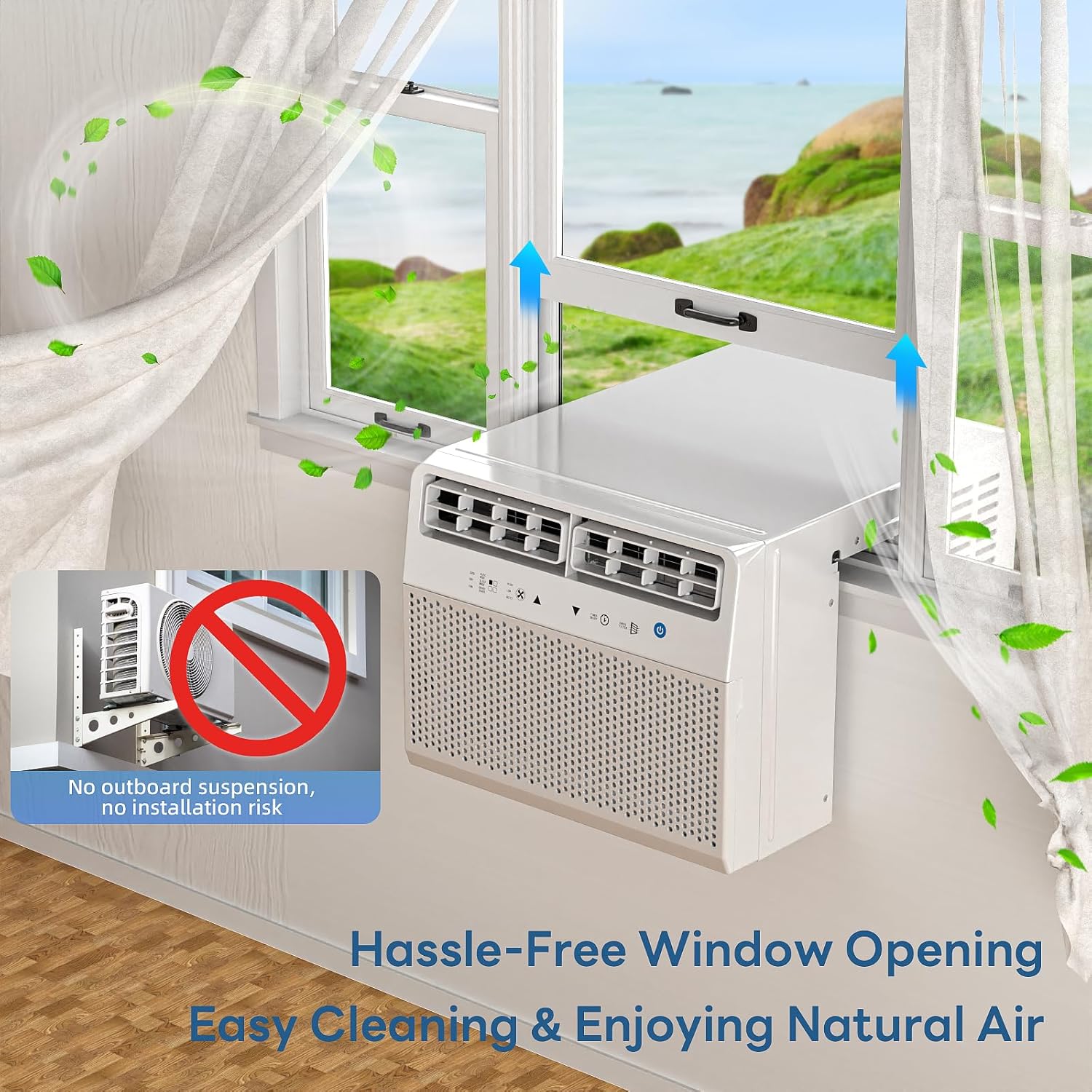 ZAFRO 10,000 BTU U-Shaped Window Air Conditioner Cools Up To 450 Sq. ft.