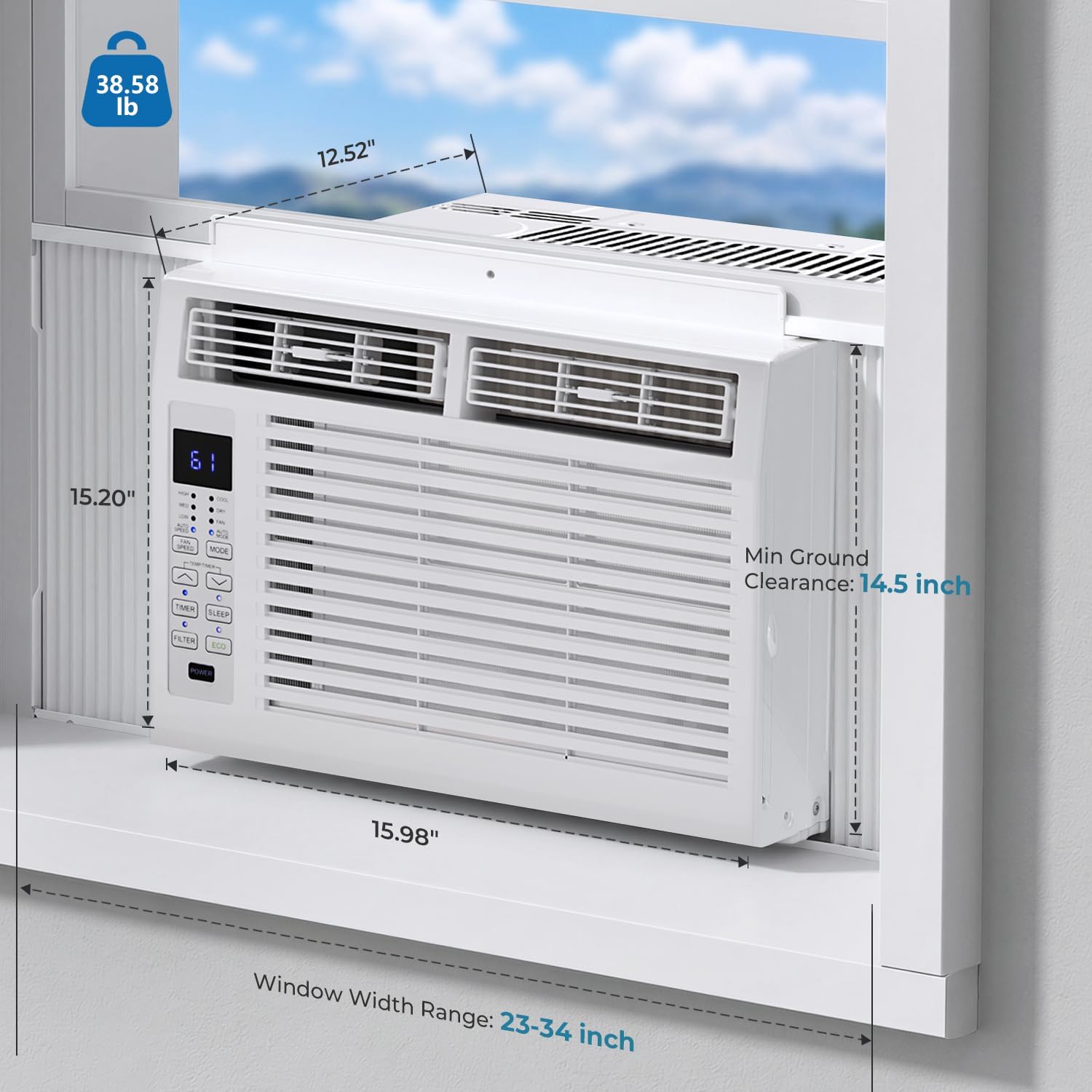 ZAFRO 6,000/12,000/14,000 BTU Window Air Conditioner Cools Up To 250/550/700 sq. ft.