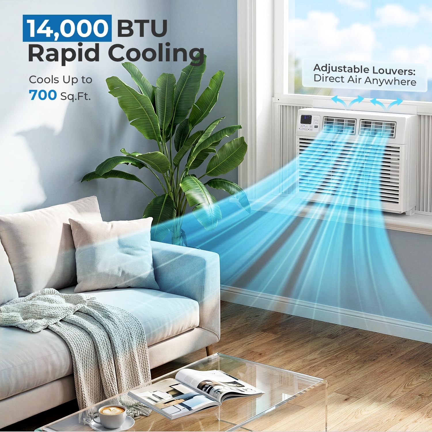 ZAFRO 6,000/12,000/14,000 BTU Window Air Conditioner Cools Up To 250/550/700 sq. ft.