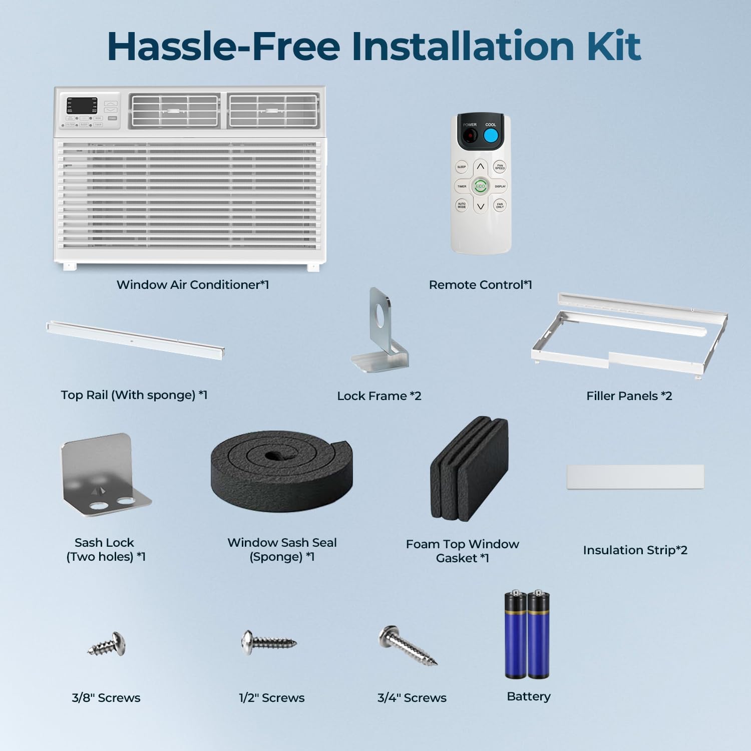 ZAFRO 6,000/12,000/14,000 BTU Window Air Conditioner Cools Up To 250/550/700 sq. ft.