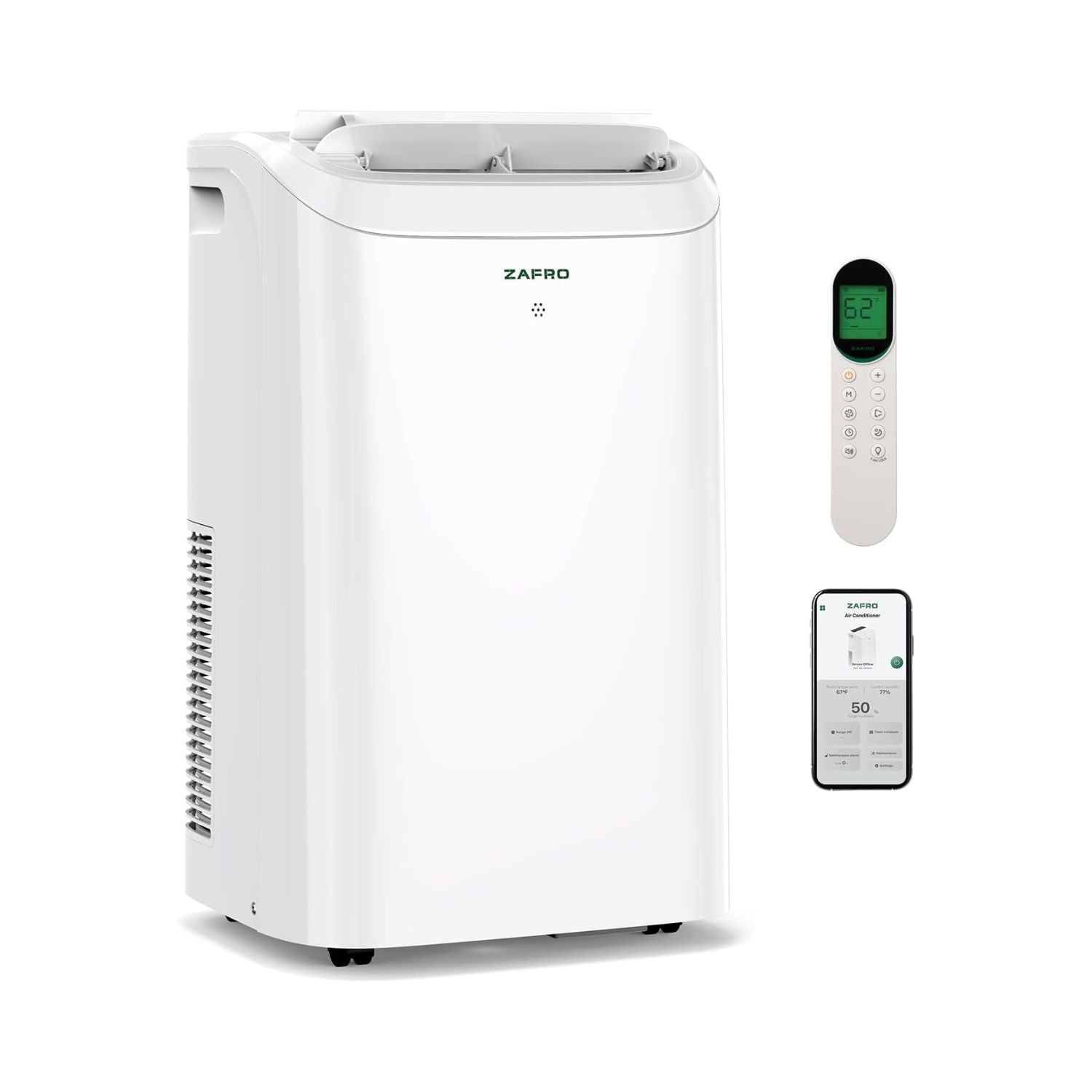 ZAFRO 12,000 BTU (8,000 BTU SACC) Smart Portable Air Conditioner Cools Up To 400 sq. ft.