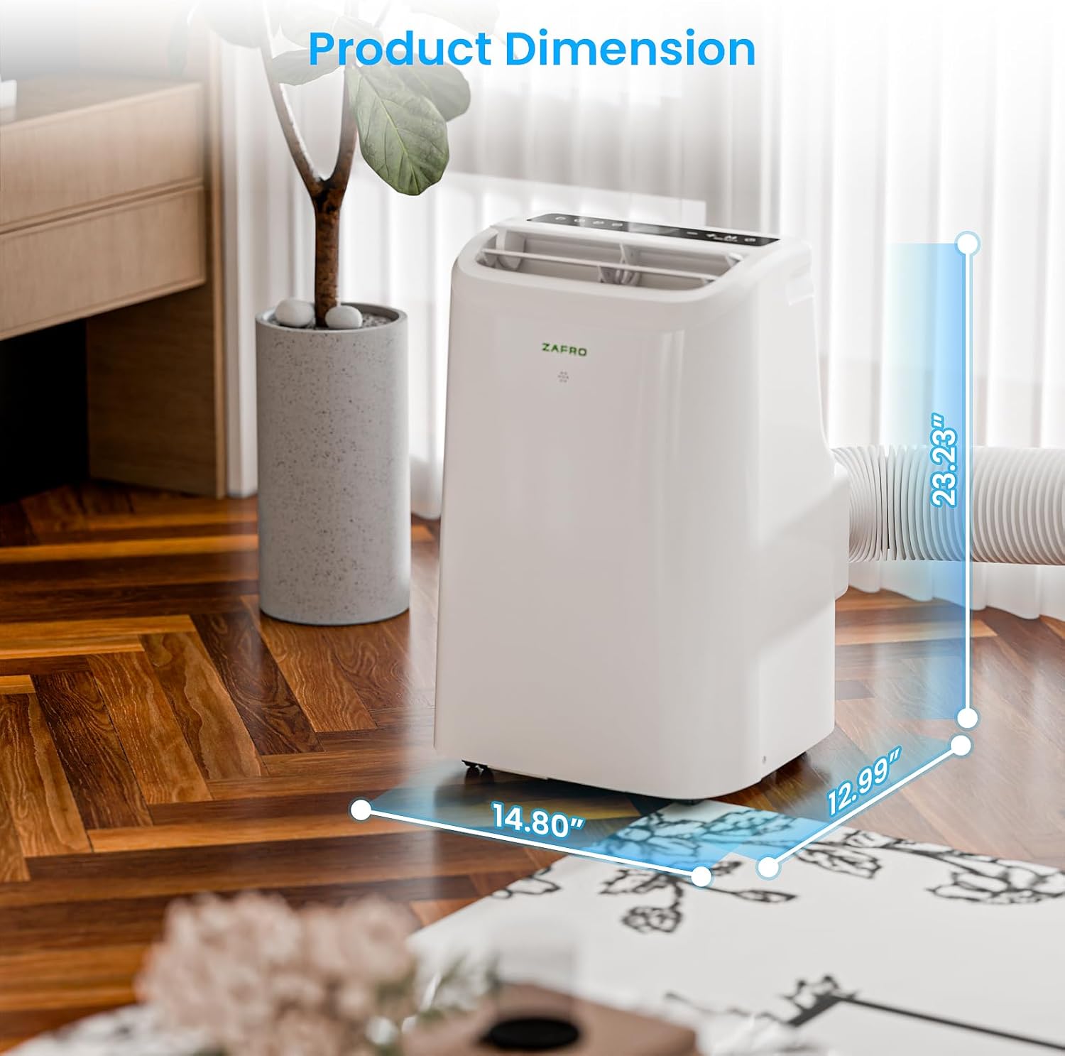 ZAFRO 10,000 BTU (6,000 BTU SACC) Smart Portable Air Conditioner Cools Up To 250 sq. ft.