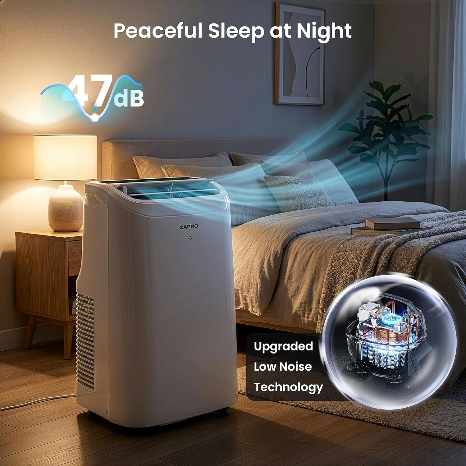 ZAFRO 10,000 BTU (6,000 BTU SACC) Smart Portable Air Conditioner Cools Up To 250 sq. ft.