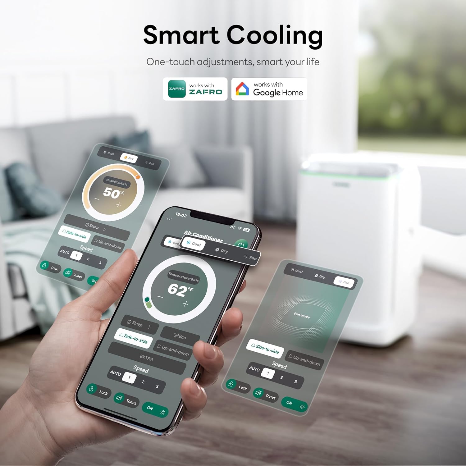 ZAFRO 16,000 BTU (12,000 BTU SACC) Portable Air Conditioner with Smart Control