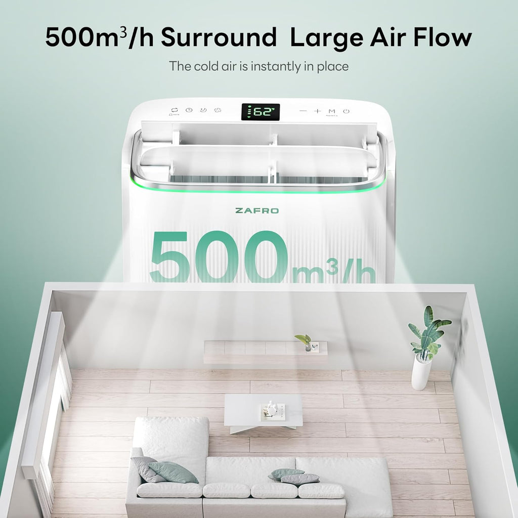 ZAFRO 14,000 BTU Smart Inverter Portable Air Conditioner Cools Up To ...