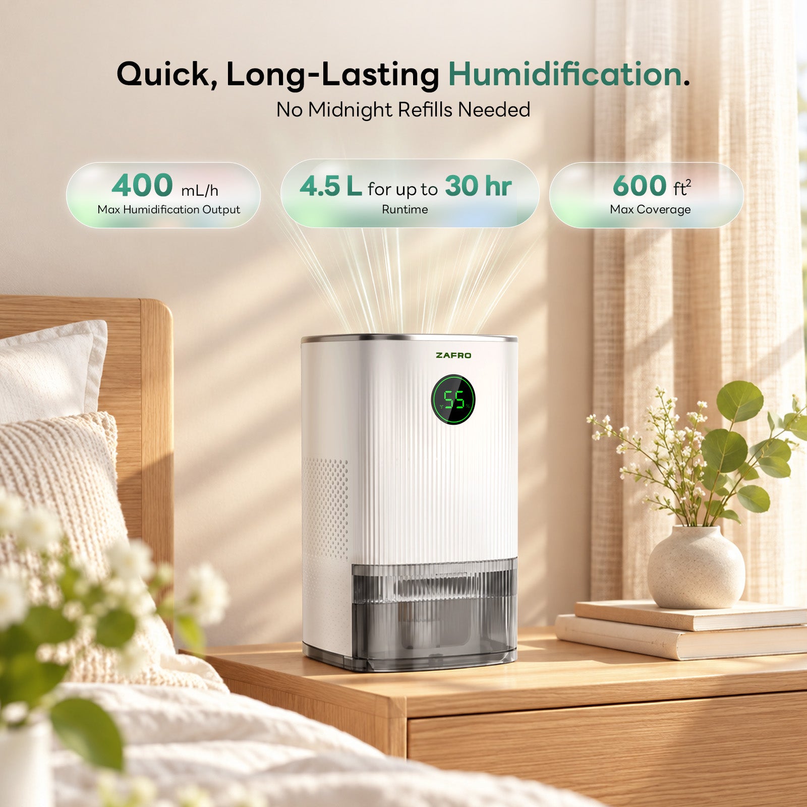 ZAFRO Helivap 450 Smart Mist-Free Evaporative Humidifier
