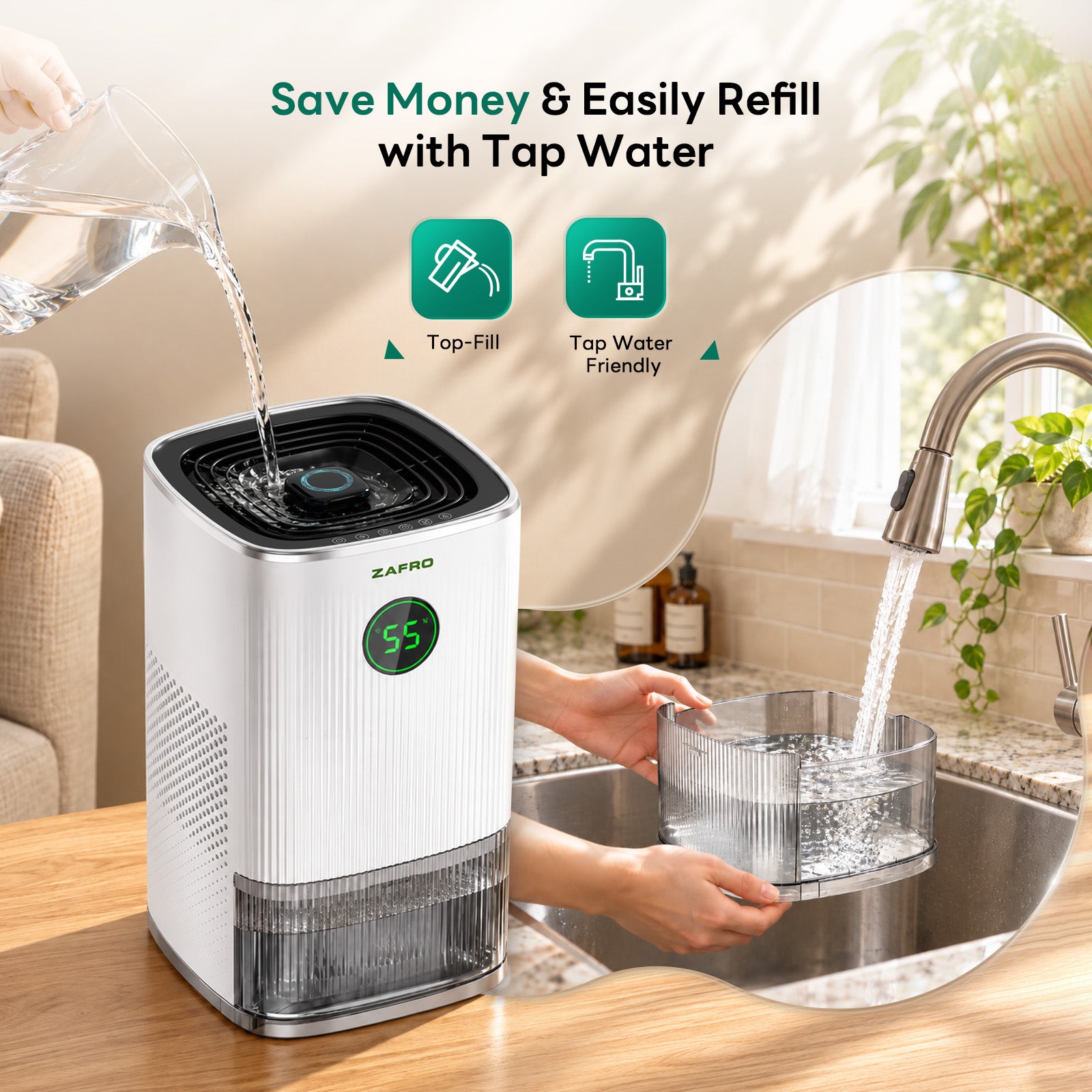 ZAFRO Helivap 450 Smart Mist-Free Evaporative Humidifier