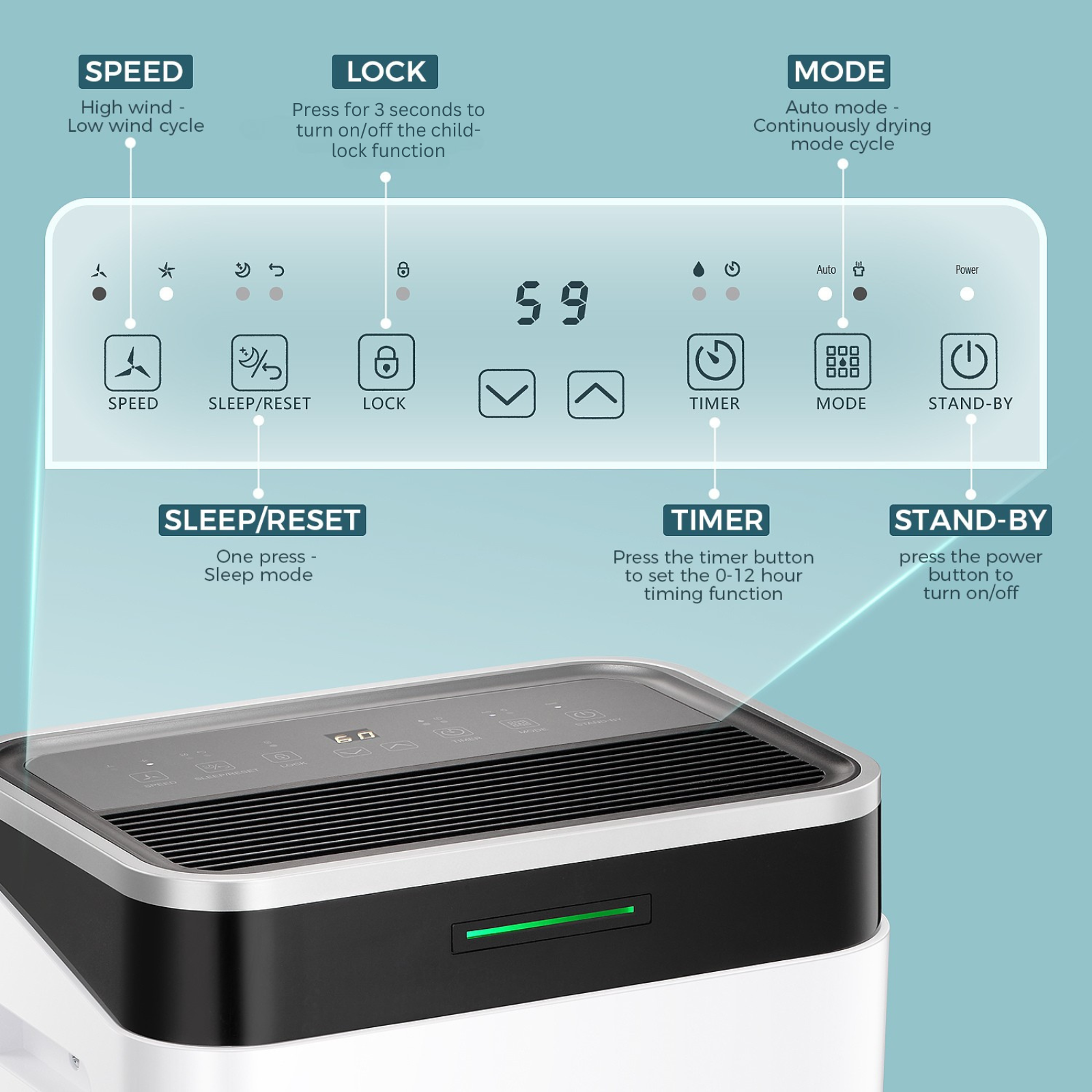 ZAFRO 45 Pints Dehumidifier for Home/Basement/Large Room