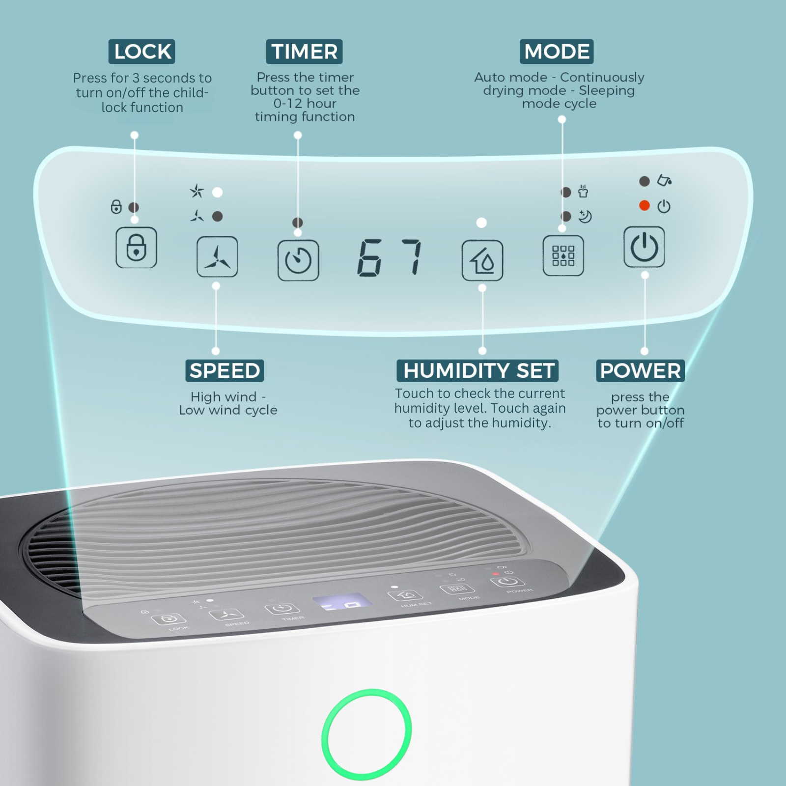 ZAFRO 25 Pints Dehumidifier for Bathroom & Basement & Bedroom & Room