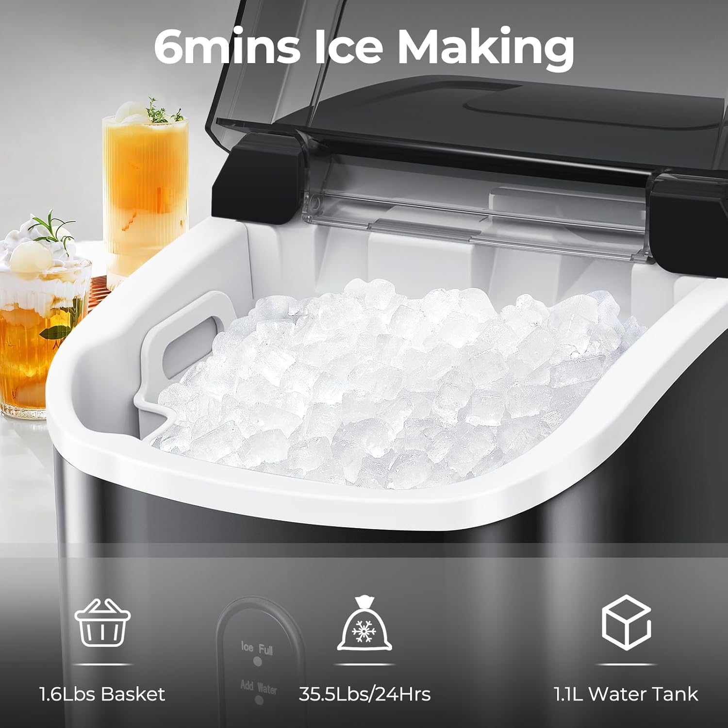 ZAFRO 35Lbs/24H Nugget Ice Maker Countertop