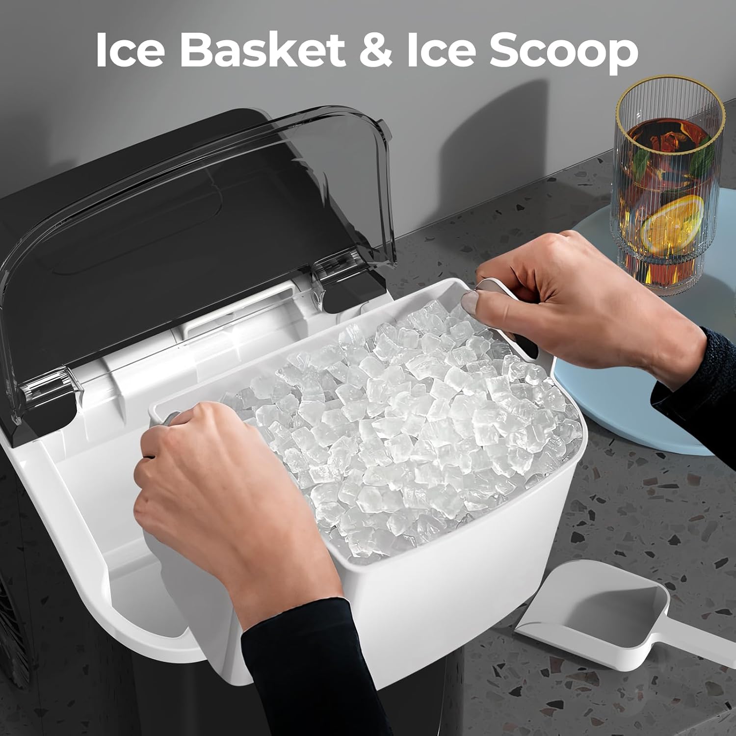 ZAFRO 35Lbs/24H Nugget Ice Maker Countertop