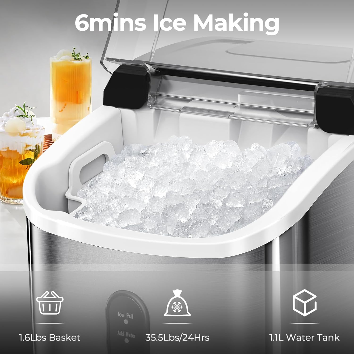 ZAFRO 35Lbs/24H Nugget Ice Maker Countertop