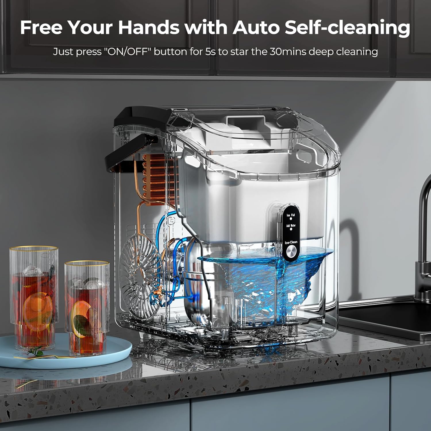 ZAFRO 35Lbs/24H Nugget Ice Maker Countertop