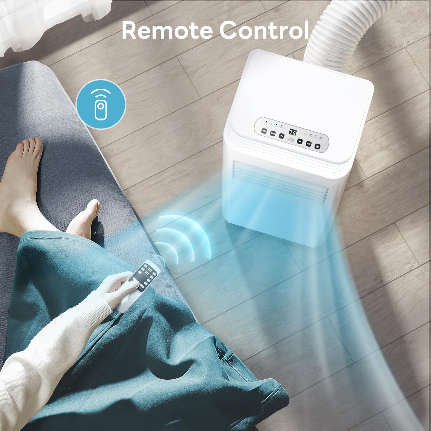 ZAFRO 10000BTU 3-IN-1 Portable Air Conditioners, Air Conditioner with 3 Speeds, i AC with Remote Control/Timer/LED Display